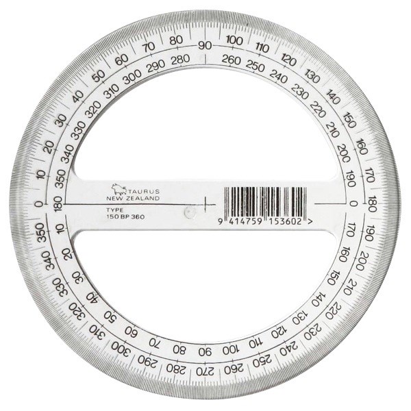 Taurus Round Protractor 360 degrees 15cm | OfficeMax MySchool