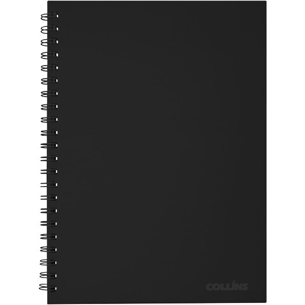 Collins A4 Hard Cover Spiral Notebook Black 200 Pages OfficeMax MySchool