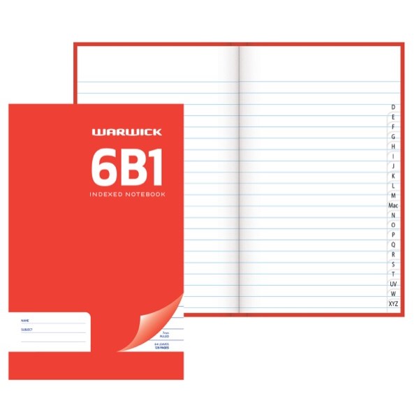 Warwick 6B1 Hardcover Indexed Notebook 7mm Ruled 64 Leaves | OfficeMax ...