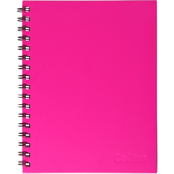 Collins A4 Hard Cover Spiral Notebook Shocking Pink 200 Pages ...