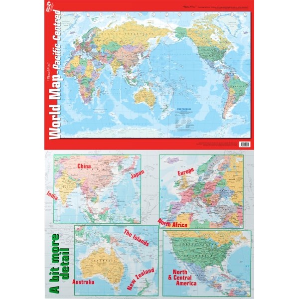 Upside Down World Political Wall Map Huge Size 120m S