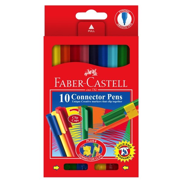 Faber Castell Felt Tip Connector Pens Assorted Colours Pack Of 10