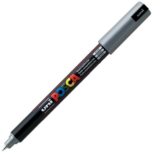 uni Posca Silver Paint Marker Pen Bullet Ultra Fine PC1-MRS | OfficeMax ...