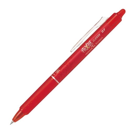 Pilot Frixion Red Clicker Erasable Rollerball Gel Pen 0.7mm Fine Tip 