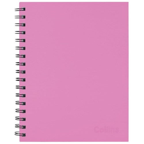 Collins A5 Hardcover Spiral Notebook Shocking Pink 200 Pages 